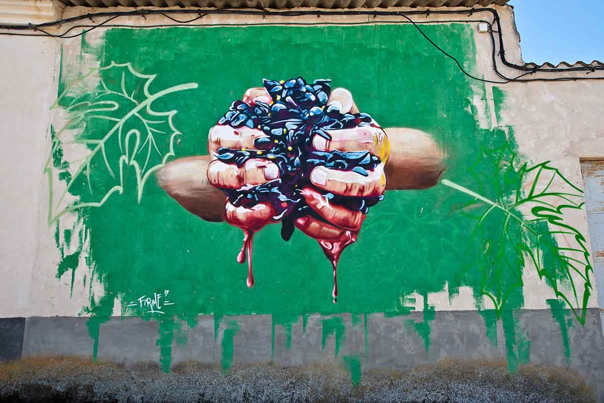 Uvas en las manos