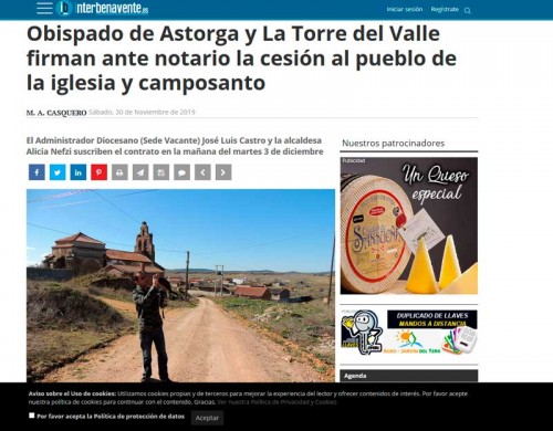 Firma entre el Obispado de Astorga y La Torre del Valle 