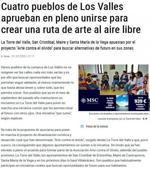 Pleno sobre la ruta de arte al aire libre